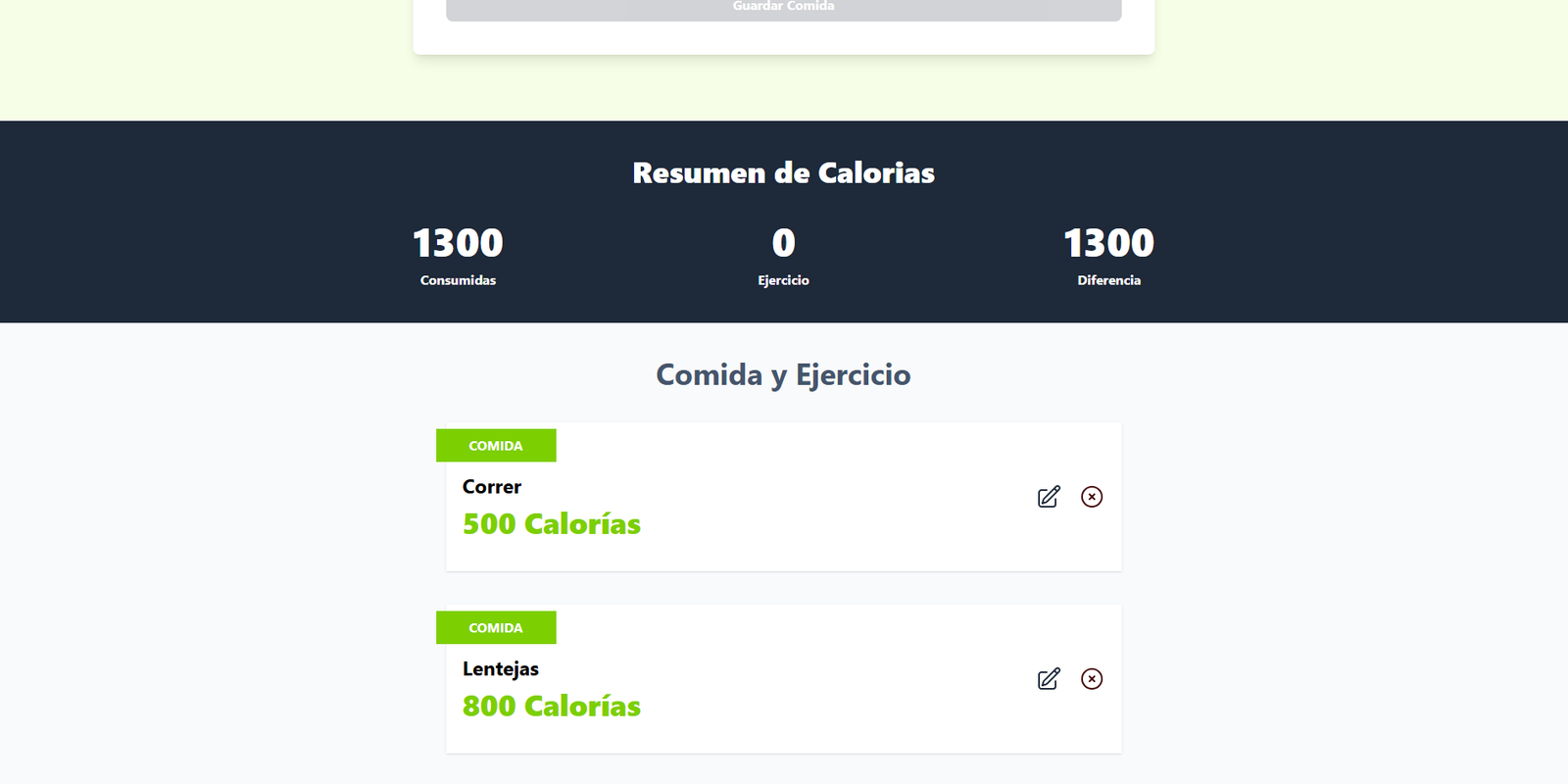 Calories Tracker